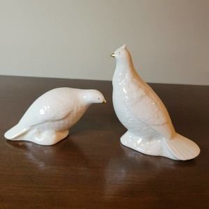Lenox Quail Porcelain Salt and Pepper Shakers, Gamebirds Gold Beak, Figural